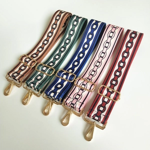 Adjustable Wide Shoulder Strap For Women Ethnic Style Woven Purse Strap Replacement For Crossbody Bag With Gold Hardware