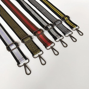 Adjustable crossbody bag straps with diverse embroidery patterns and gunmetal clips