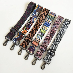 Adjustable wide replacement crossbody bag straps with various colorful patterns and metal hooks