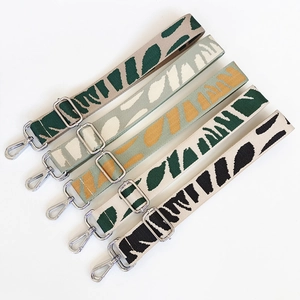 Adjustable woven canvas replacement shoulder straps with metal buckles in five color patterns