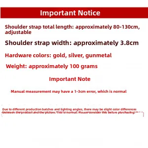 Adjustable canvas bag strap specifications showing length 80-130cm and 3.8cm width details