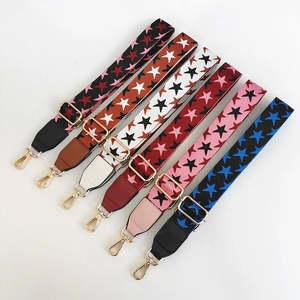 Star Pattern Adjustable Bag Strap Polyester Shoulder Strap With Metal Hook Replacement Strap For Handbags Backpacks