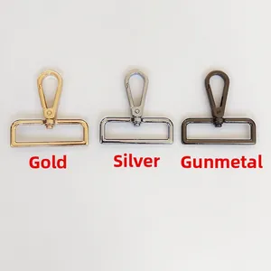 Swivel snap hooks in gold, silver, and gunmetal finishes for bag shoulder straps