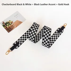Wide Replacement Bag Strap For Handbags Adjustable Ethnic Style Shoulder Strap Polyester Weaving Bag Strap Leather Metal Hook