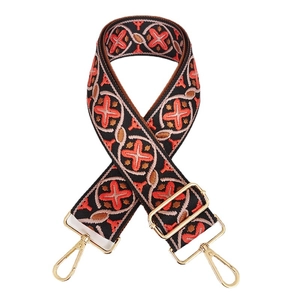 Adjustable vintage ethnic jacquard guitar style wide replacement strap for handbags