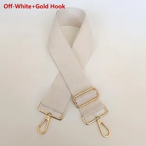 Adjustable Wide Polyester Canvas Bag Strap Replacement Versatile Shoulder Crossbody Strap With Metal Hooks For Women Bags