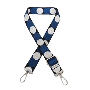Polka dot replacement shoulder strap with silver hooks for crossbody bags