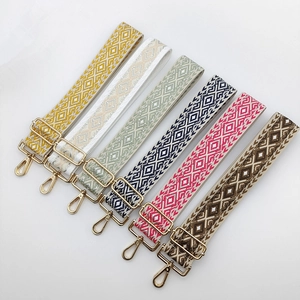 Adjustable Wide Shoulder Bag Strap Ethnic Geometric Diamond Jacquard Replacement Belt For Handbags Crossbody Purse