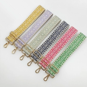 Adjustable nylon shoulder straps for cross-body bags with geometric diamond pattern