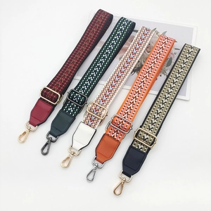 Adjustable Ethnic Geometric Woven Bag Strap Replacement Shoulder Belt With Metal Hooks For Crossbody Bags Women