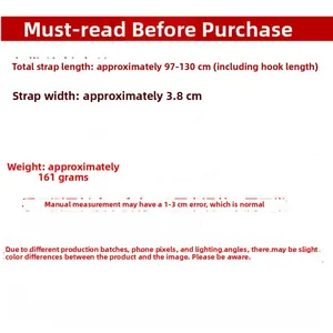 Adjustable 3.8cm wide shoulder strap with 97-130cm length for phone bags and wallets