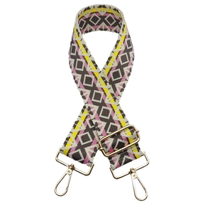 5cm ethnic style wide adjustable woven strap with colorful geometric patterns for bags