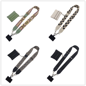 Adjustable Polyester Webbing Phone Strap With Mini Coin Purse And Metal Hook Crossbody Phone Lanyard For Women Fashion Shoulder Bag Strap