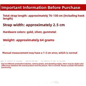 Adjustable daisy flower strap specifications with 76-130cm length and 2.5cm width