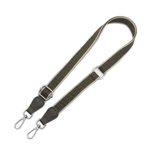 Adjustable wide replacement shoulder strap with Greek key pattern and silver hooks