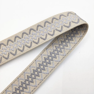 Adjustable jacquard embroidered replacement shoulder strap with vintage geometric patterns