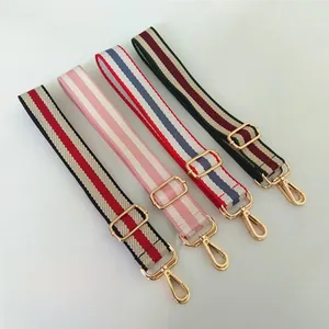 Tracolle regolabili in nylon colorato con ganci in metallo dorato in 4 fantasie vivaci