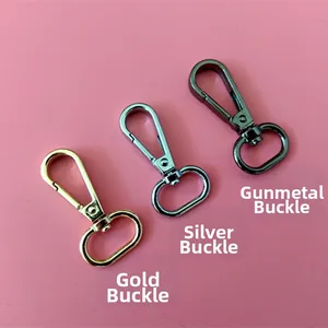 Swivel lobster claw clasps for bag straps in gold, silver, and gunmetal finishes