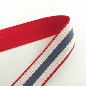 Tracolla larga regolabile tricolore con motivo diagonale rosso bianco e blu