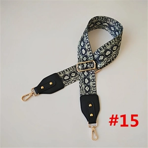 Detail of snake print bag strap with gold lobster clasps and adjustable buckle
