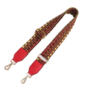 Adjustable woven shoulder strap for handbags with colorful ethnic geometric patterns