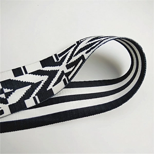 Ethnic style black and white woven adjustable shoulder strap for crossbody bags