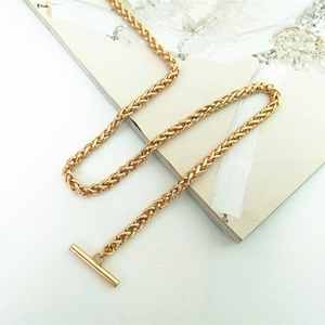 Golden wheat pattern metal chain strap with toggle clasp for DIY crossbody bags