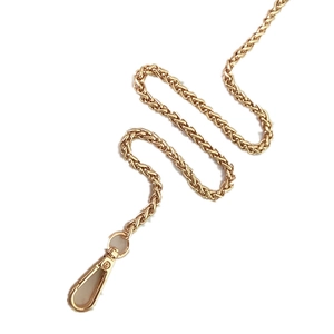 Golden woven twist chain accessory for DIY bags with metal lobster swivel clasps