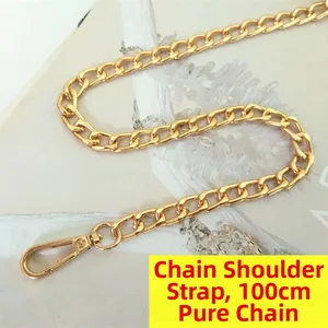 Detail of 100cm gold metal chain shoulder strap with lobster clasps for handbags