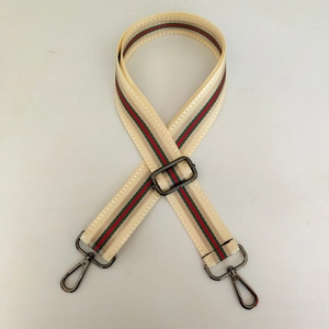Bandoulière réglable à rayures vertes et rouges avec mousquetons métalliques pour sacs