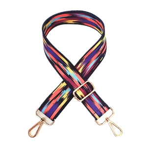 Adjustable colorful wide shoulder strap for cross body bags with gold hardware