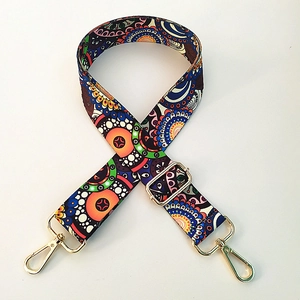Ethnic bohemian style colorful wide adjustable shoulder strap for crossbody bags