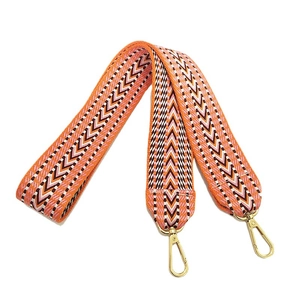Bandoulière ethnique brodée avec motifs géométriques colorés et fermoirs dorés