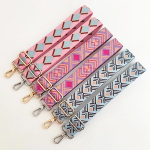 Ethnic Style Wide Embroidered Bag Strap Adjustable Polyester Replacement Shoulder Strap For Crossbody Bags Women Decorative Accessory