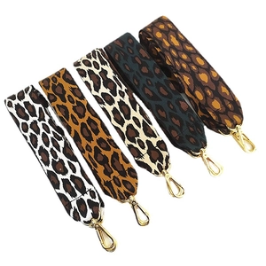 Leopard print nylon wide shoulder straps with gold lobster buckles in five colors
