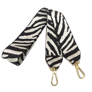 Tracolla per Borsa Larga in Nylon Sostituzione Moda Stampa Zebra Con Fibbia in Metallo Dorato Tracolla Regolabile per Borse da Donna