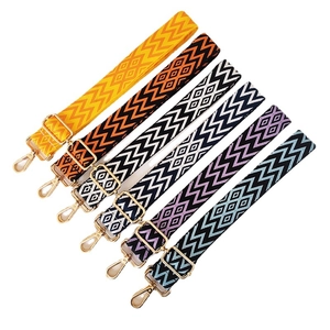 Adjustable Wide Bag Strap Replacement Colorful Stripe Polyester Woven Shoulder Crossbody Strap Geometric Pattern Accessories