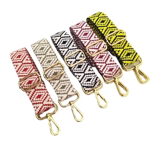 Bandoulière de Sac en Polyester Jacquard de Style Ethnique Large Bandoulière Réglable Remplacement Motif Géométrique Sacoche Ceinture