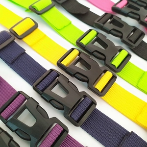 Adjustable colorful nylon backpack chest straps with plastic buckles in various colors
