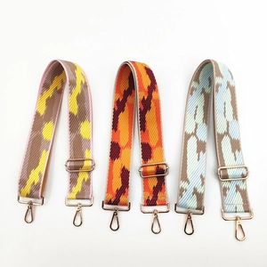 Adjustable 5cm wide colorful knitted camouflage patterned crossbody shoulder straps for handbags