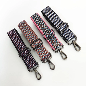 Adjustable colorful woven shoulder straps for handbags with durable metal lobster clasps