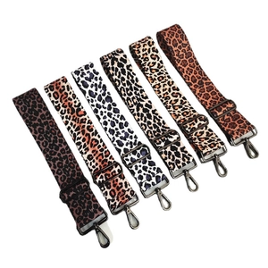 Tracolle larghe regolabili con stampa leopardata per borse con ganci in metallo
