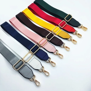 Universal Adjustable Wide Shoulder Strap Replacement For Crossbody Shoulder Bags Nylon Webbing With Gold Metal Buckles High Density Solid Color Bag Accessories