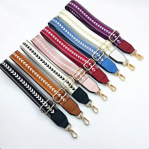 Fashion Nylon Embroidered Geometric Arrow Bag Strap Adjustable Replacement Wide Shoulder Belt For Women Crossbody Handbags