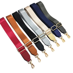 Adjustable nylon shoulder straps in multiple colors with gold metal hardware