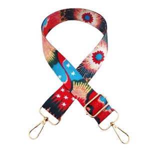 Bandoulière réglable aux motifs floraux colorés avec mousquetons dorés pour sac à main