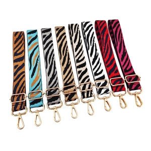 Adjustable zebra print replacement shoulder straps with gold hardware in 8 colors