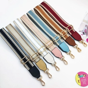 Adjustable Colorful Woven Bag Strap Replacement Shoulder Strap Wide Jacquard Purse Belt With Alloy Metal Buckles For Crossbody Bags Accessories
