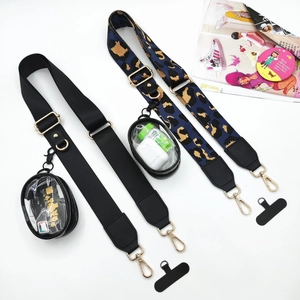 Adjustable multi-purpose wide shoulder straps with detachable clear PVC coin purse pouches
