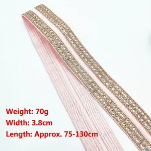 Pink ethnic embroidered guitar strap with silver sequins for crossbody handbags